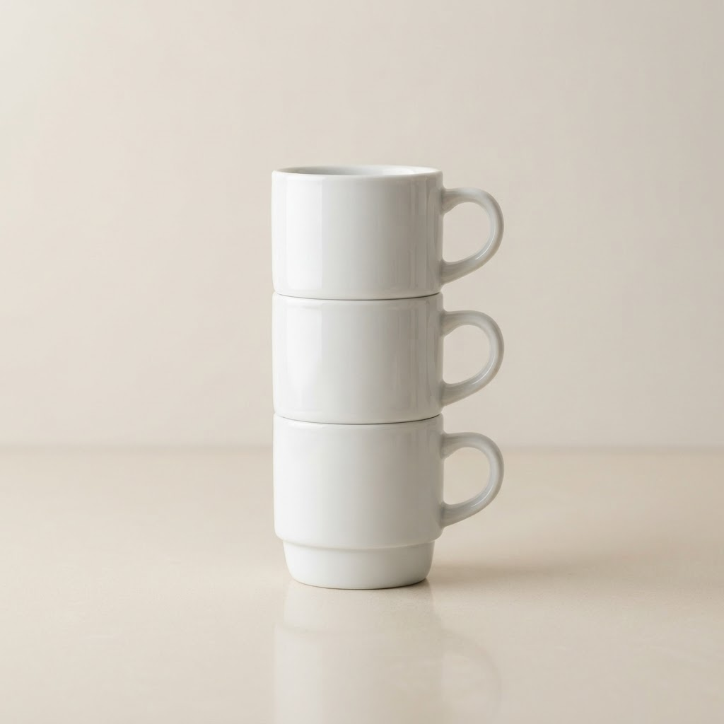 Set of Corelle stackable coffee mugs