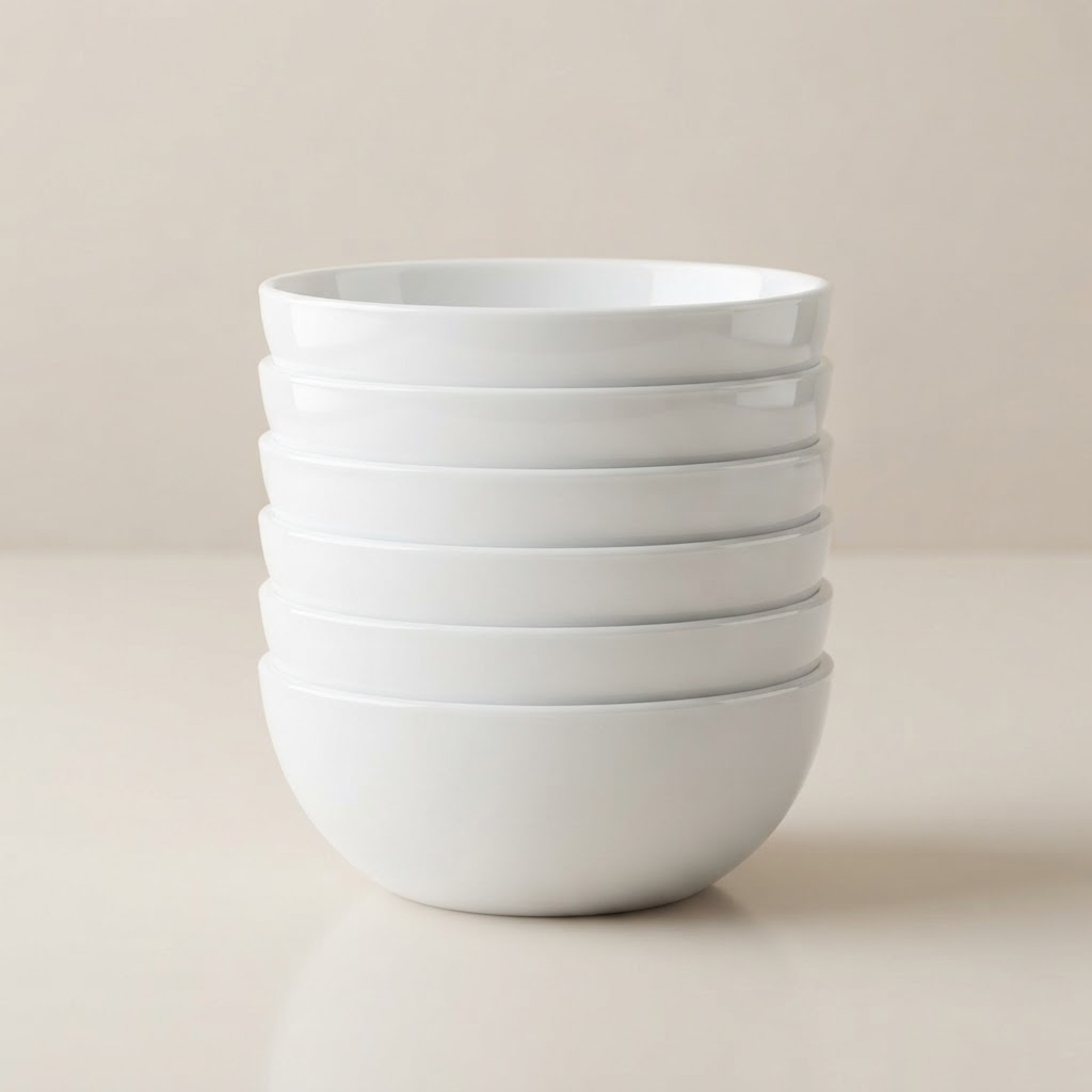Corelle soup and cereal bowls in white Vitrelle glass